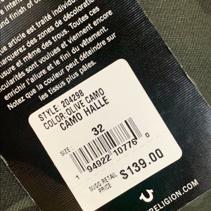 🖤 NWT True Religion Halle Camo Jeans